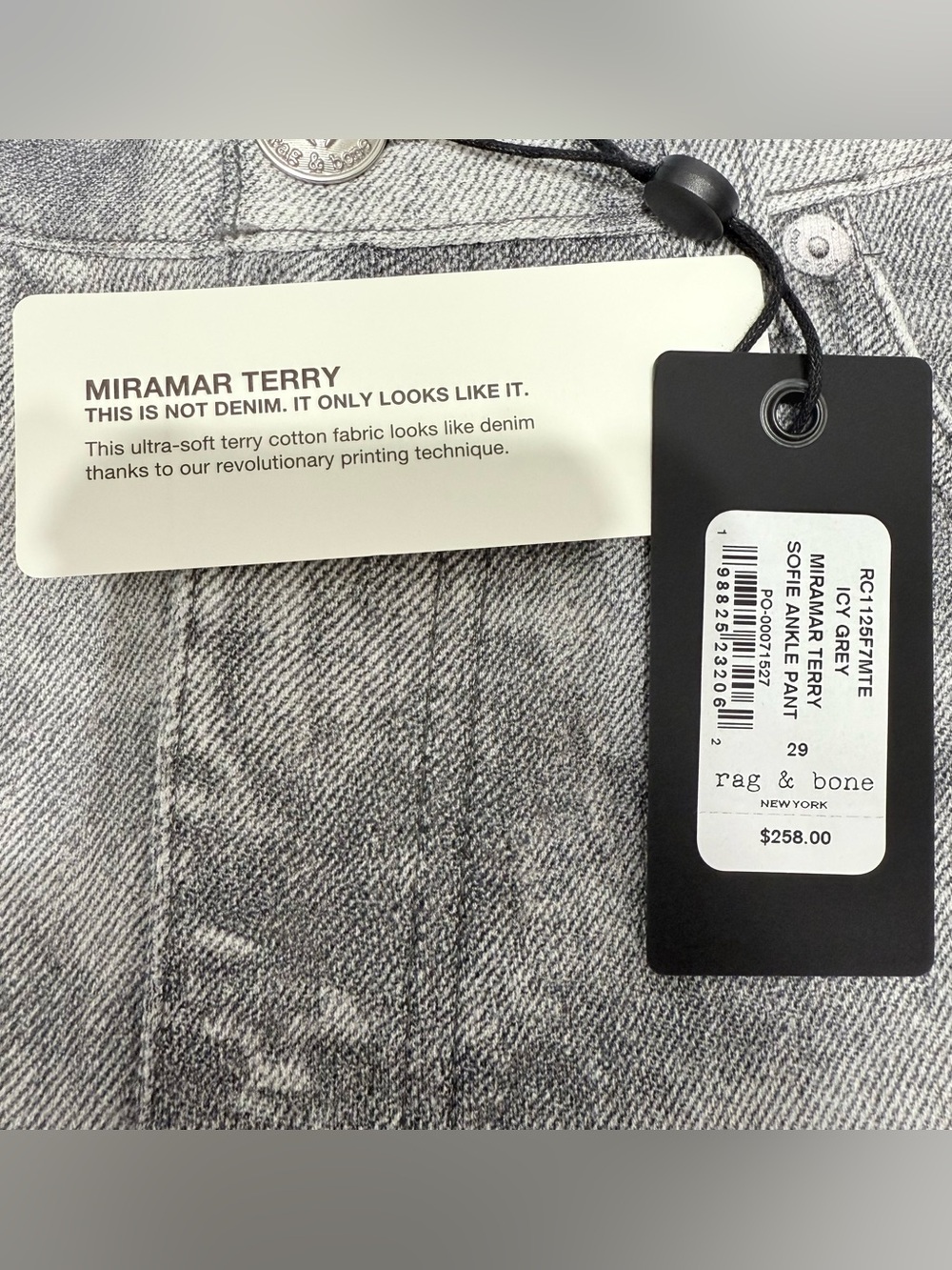 Rag & Bone Miramar Sofie Wide Leg Ankle Jeans Women’s Size 29 Icy Grey NWT - Picture 11 of 17